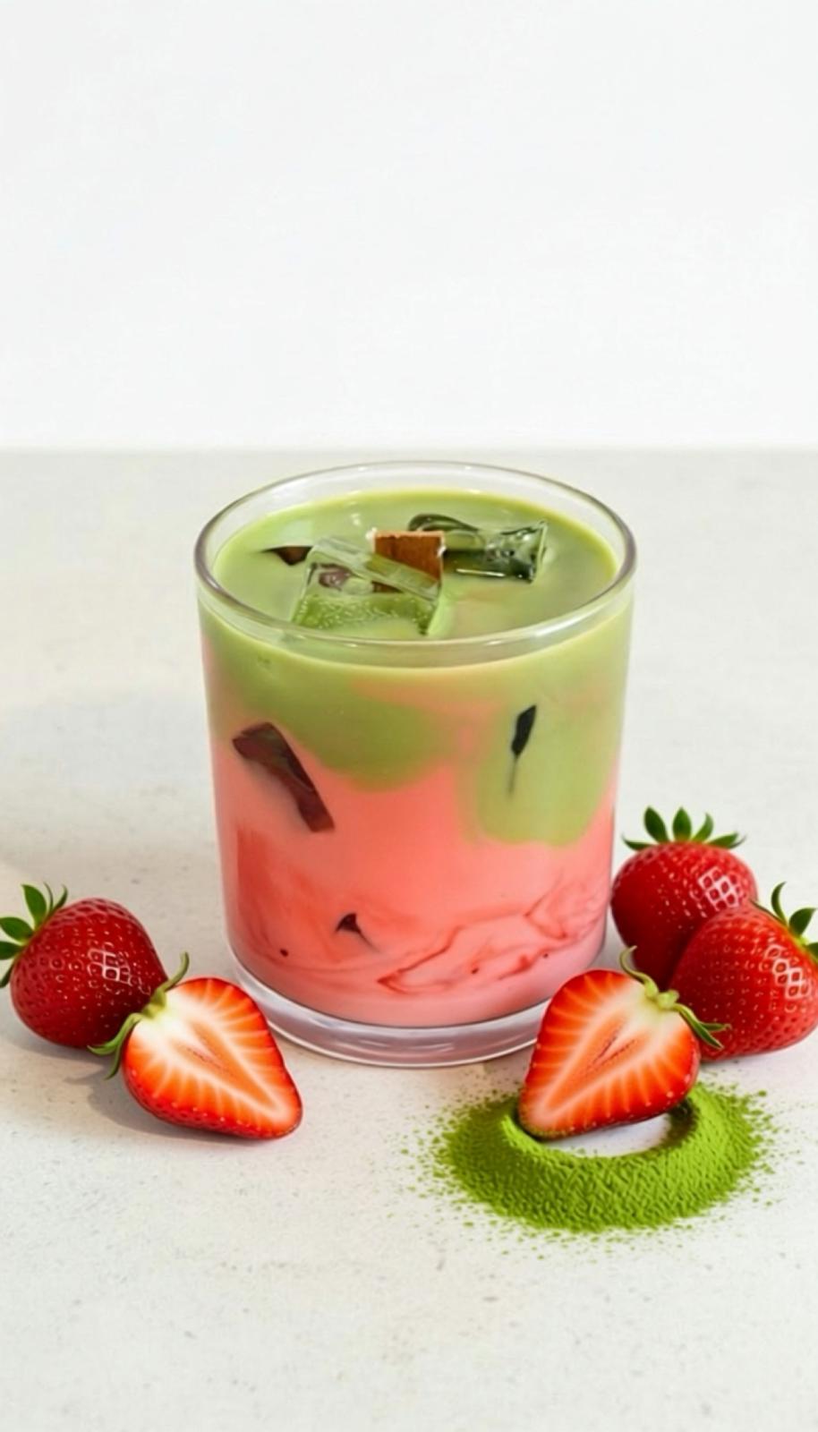 Strawberry Matcha Drink